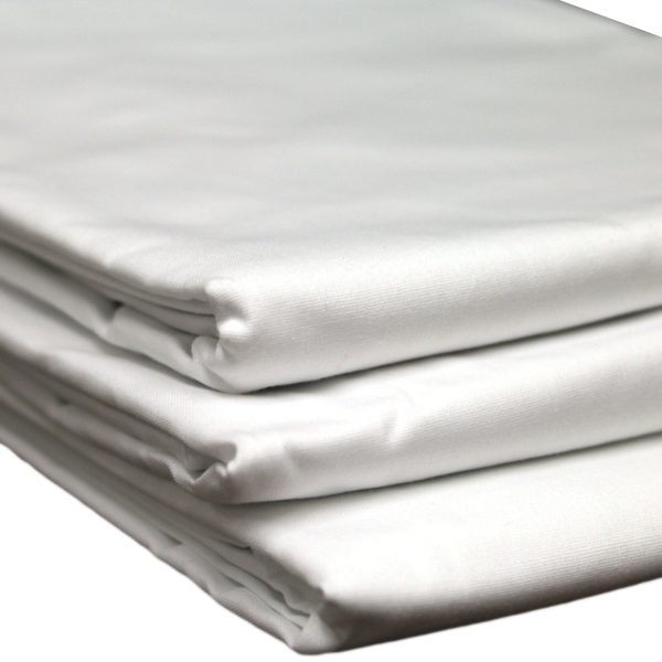 Bed Sheet Flat Sheet 66 X 104 Inch White Cotton 55%   Polyester 45% Reusable Fashion - Image 3
