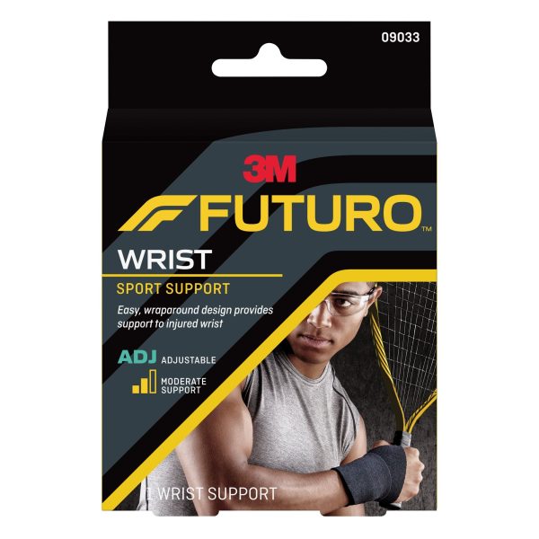 3M Futuro Adult Sport Wrist Support, Wraparound, Adjustable, Black, 4-1 2  to 9-1 2  One Size Fits Most, 12 Case For Cheap