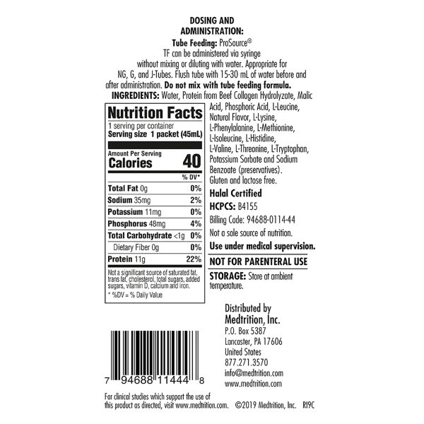 ProSource TF Ready to Hang Tube Feeding Formula, 45 mL Pouch Online - Image 2