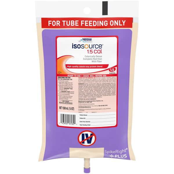 Nestle Isosource® Tube Feeding Formula, Unflavored, 50.7 oz Ready-To-Hang Bag Hot on Sale
