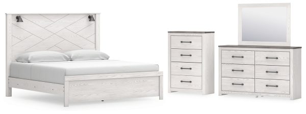 Gerridan King Panel Bed with Mirrored Dresser and Chest Cheap